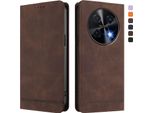 Custodia Per Huawei Nova 12I /Nova 13I, Retro Custodia Flip In Finto Cuoio Con Supporto E Slot Per Carte Di Credito Marrone