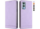 Custodia Per Oneplus Nord 2 5G, Custodia Retro In Finto Cuoio Flip Con Supporto E Slot Per Carte Purple