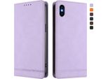 Custodia Per Iphone Xs Max, Custodia Retro In Finto Cuoio Con Supporto E Slot Per Carte Di Credito Viola