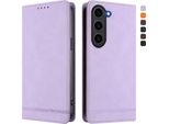 Custodia Per Samsung Galaxy S23, Custodia Retro In Finto Cuoio Flip Con Supporto E Slot Per Carte Purple