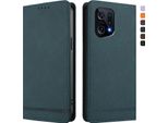 Custodia Per Oppo Find X5, Custodia Retro In Finto Cuoio Flip Con Supporto E Slot Per Carte Verde