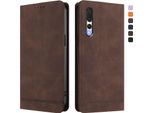 Custodia Per Huawei P20 Pro, Custodia Retro In Finto Cuoio Con Supporto E Slot Per Carte Di Credito Marrone