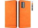 Custodia Per Nokia G400, Flip Case In Finto Cuoio Retrò Con Supporto E Slot Per Carte Di Credito Arancione