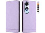 Custodia Per Oppo A60 4G, Custodia Retro In Finto Cuoio Con Supporto E Slot Per Carte Purple