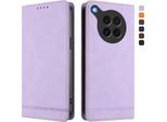 Custodia Per Oppo Find X8S, Custodia Retro In Finto Cuoio Con Supporto E Slot Per Carte Purple