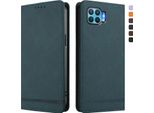 Custodia Per Oppo F17 Pro, Custodia Retro In Finto Cuoio Flip Con Supporto E Slot Per Carte Verde