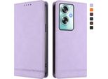 Custodia Per Oppo A79 5G, Custodia Retro In Finto Cuoio Con Supporto E Slot Per Carte Purple