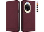Custodia Per Huawei Nova 14, Custodia Retro In Finto Cuoio Con Supporto E Slot Per Carte Rosso