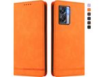 Custodia Per Oppo K10 5G, Custodia Retro In Finto Cuoio Flip Con Supporto E Slot Per Carte Orange