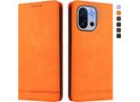 Custodia Per Oneplus 13T /Oneplus 13S, Custodia Retro In Finto Cuoio Con Supporto E Slot Per Schede Arancione