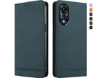 Custodia Per Oppo A78 4G, Custodia Retro In Finto Cuoio Flip Con Supporto E Slot Per Carte Verde