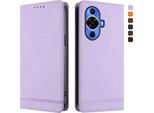 Custodia Per Huawei Nova 12S, Custodia Retro In Finto Cuoio Flip Con Supporto E Slot Per Carte Purple