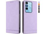 Custodia Per Itel P38/Itel S17/Itel Vision 3, Custodia Retro In Finto Cuoio Flip Con Supporto E Slot Per Carte Purple