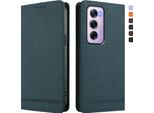 Custodia Per Oppo Reno12 Pro 5G, Custodia Retro In Finto Cuoio Flip Con Supporto E Slot Per Carte Verde