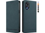 Custodia Per Oppo A38 4G, Custodia Retro In Finto Cuoio Flip Con Supporto E Slot Per Carte Verde