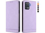 Custodia Per Oppo F19 Pro, Custodia Retro In Finto Cuoio Con Supporto E Slot Per Carte Purple