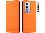 Custodia Per Oppo A80 5G, Custodia Retro In Finto Cuoio Flip Con Supporto E Slot Per Carte Orange