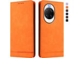 Custodia Per Huawei Nova 14 Ultra, Custodia Retro In Finto Cuoio Flip Con Supporto E Slot Per Schede Arancione