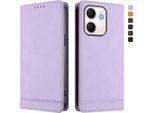 Custodia Per Oppo A5X 4G, Retro Custodia In Finto Cuoio Flip Con Supporto E Slot Per Carte Purple