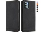 Custodia Per Nokia G22, Flip Case In Finto Cuoio Retrò Con Supporto E Slot Per Carte Di Credito Nero