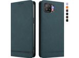 Custodia Per Oppo F17, Custodia Retro In Finto Cuoio Flip Con Supporto E Slot Per Carte Verde