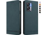 Custodia Per Oppo K10 5G, Custodia Retro In Finto Cuoio Con Supporto E Slot Per Carte Verde