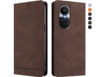 Custodia Per Oppo Reno10 /Reno10 Pro 5G, Retro Custodia In Finto Cuoio Flip Con Supporto E Slot Per Schede Brown
