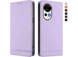 Custodia Per Huawei Nova 13 /Nova 12, Retro Custodia In Finto Cuoio Flip Con Supporto E Slot Per Carte Purple