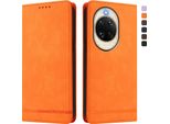 Custodia Per Huawei Nova 14, Custodia Retro In Finto Cuoio Flip Con Supporto E Slot Per Schede Arancione