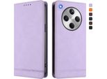 Custodia Per Oppo Find X8, Custodia Retro In Finto Cuoio Con Supporto E Slot Per Carte Purple