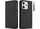 Custodia Per Oppo Reno14 /Reno14 F 5G, Retro Custodia Flip In Finto Cuoio Con Supporto E Slot Per Schede Nero