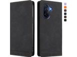 Custodia Per Huawei Nova Y70 Plus, Custodia Retro In Finto Cuoio Flip Con Supporto E Slot Per Schede Nero