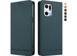 Custodia Per Oppo Find X5 Pro, Custodia Retro In Finto Cuoio Flip Con Supporto E Slot Per Carte Verde