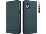 Custodia Per Oppo A17/Oppo A17K, Custodia Retro In Finto Cuoio Con Supporto E Slot Per Carte Verde