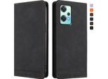 Custodia Per Oneplus Nord Ce 2 Lite 5G/Nord 2 Lite, Custodia Retro In Finto Cuoio Con Supporto E Slot Per Schede Nero