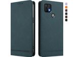 Custodia Per Oppo A35 / A16E / A16K / A15 / A15S, Custodia Retro In Finto Cuoio Con Supporto E Slot Per Carte Verde