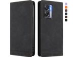 Custodia Per Oppo K10 5G, Custodia Retro In Finto Cuoio Flip Con Supporto E Slot Per Schede Nero