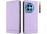 Custodia Per Oneplus 12, Custodia Retro In Finto Cuoio Con Supporto E Slot Per Carte Di Credito Viola