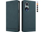 Custodia Per Huawei Nova 9 /Honor 50, Custodia Retro In Finto Cuoio Con Supporto E Slot Per Schede Verde