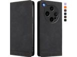 Custodia Per Oppo Find X8 Ultra, Custodia Retro In Finto Cuoio Flip Con Supporto E Slot Per Carte Nero