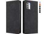 Custodia Per Nokia G42/Nokia G310, Custodia Retro In Finto Cuoio Flip Con Supporto E Slot Per Schede Nero