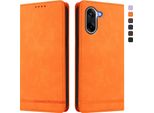 Custodia Per Oneplus Nord CE5, Custodia Retro In Finto Cuoio Con Supporto E Slot Per Schede Arancione