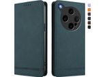 Custodia Per Oppo Find X8 Ultra, Custodia Retro In Finto Cuoio Flip Con Supporto E Slot Per Carte Verde