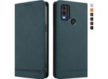 Custodia Per Nokia C22, Flip Case In Finto Cuoio Retrò Con Supporto E Slot Per Carte Di Credito Verde