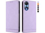 Custodia Per Oppo A78 5G, Retro Custodia In Finto Cuoio Flip Con Supporto E Slot Per Carte Purple
