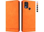 Custodia Per Nokia C22, Flip Case In Finto Cuoio Retrò Con Supporto E Slot Per Carte Di Credito Arancione