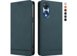 Custodia Per Oppo A78 5G, Custodia Retro In Finto Cuoio Flip Con Supporto E Slot Per Carte Verde