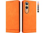 Custodia Per Oneplus Nord CE4 Lite, Custodia Retro In Finto Cuoio Flip Con Supporto E Slot Per Schede Arancione