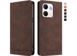 Custodia Per Oppo A5X 4G, Custodia Retro In Finto Cuoio Con Supporto E Slot Per Carte Di Credito Marrone