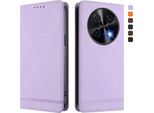 Custodia Per Huawei Nova 12I /Nova 13I, Retro Custodia In Finto Cuoio Flip Con Supporto E Slot Per Carte Purple